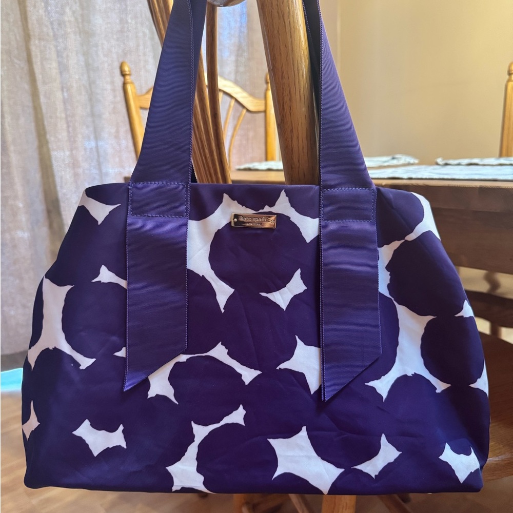 Kate Spade Purple and White Sample Tote Bag with Modern Design